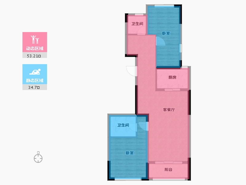 浙江省-金华市-秦王公馆-78.46-户型库-动静分区