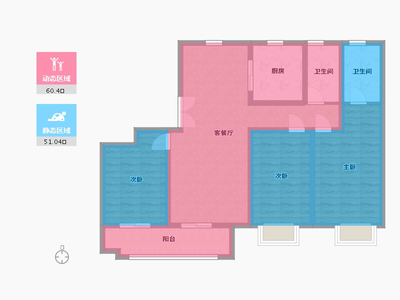 山东省-临沂市-鲁商知春湖-99.00-户型库-动静分区