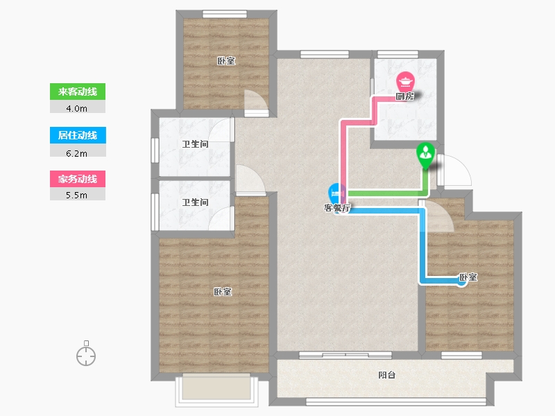 山东省-德州市-大业·锦绣景园-105.47-户型库-动静线