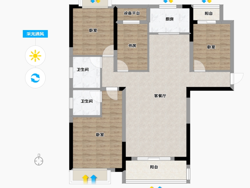 湖北省-黄冈市-红安东城国际-101.47-户型库-采光通风