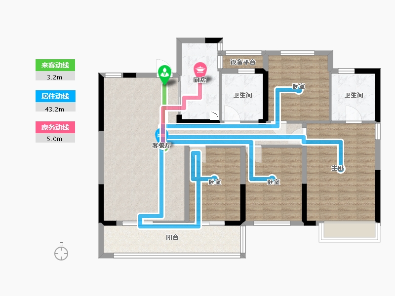 浙江省-宁波市-尚品·东越府-114.00-户型库-动静线