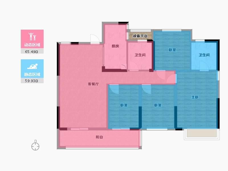 浙江省-宁波市-尚品·东越府-114.00-户型库-动静分区