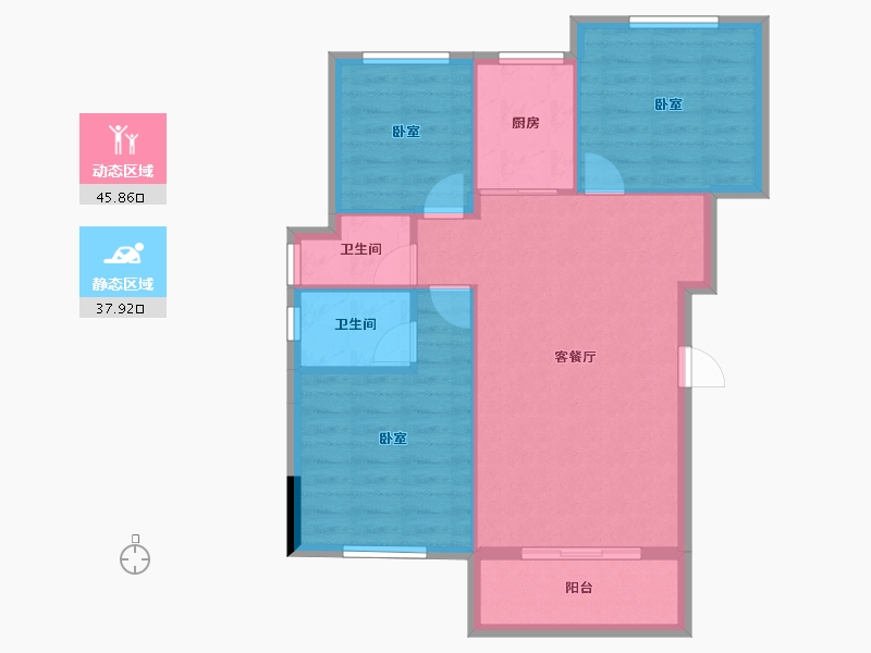 湖北省-黄冈市-城东一号-76.15-户型库-动静分区