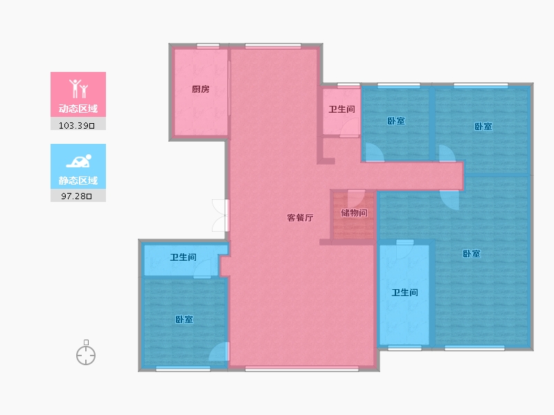 山东省-济南市-旅游路金茂府-184.01-户型库-动静分区