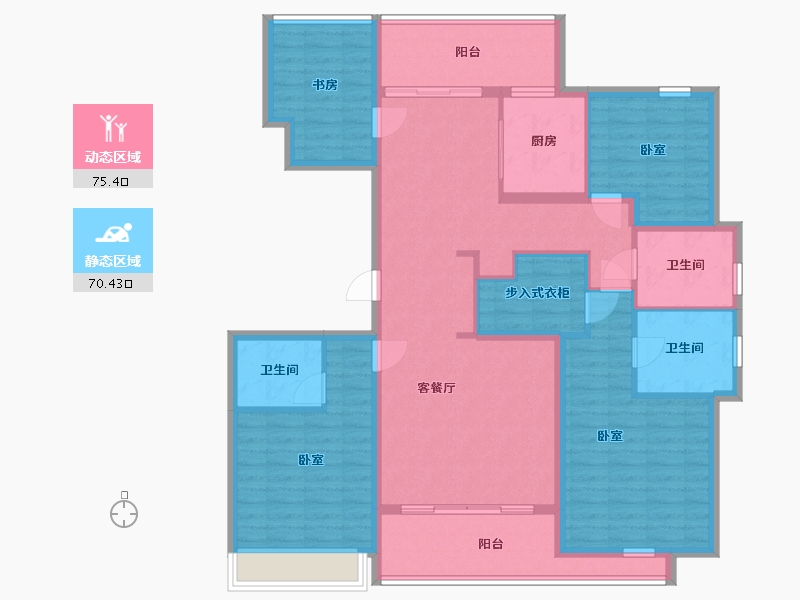 浙江省-杭州市-富春望-130.16-户型库-动静分区