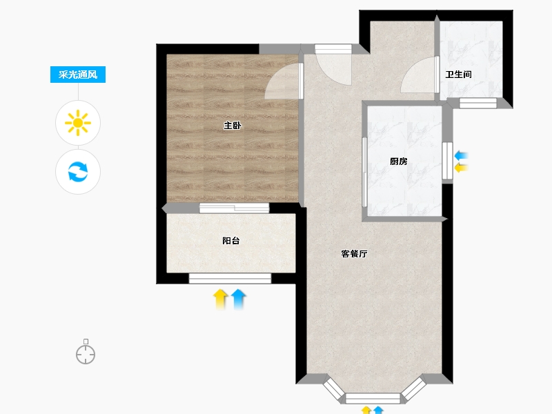 江苏省-宿迁市-建屋明日星城-44.50-户型库-采光通风