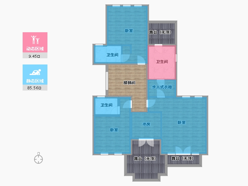 湖北省-武汉市-联投花山郡别墅-119.36-户型库-动静分区