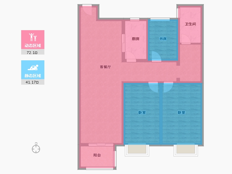 河南省-驻马店市-泰禾尚善雅居-101.10-户型库-动静分区