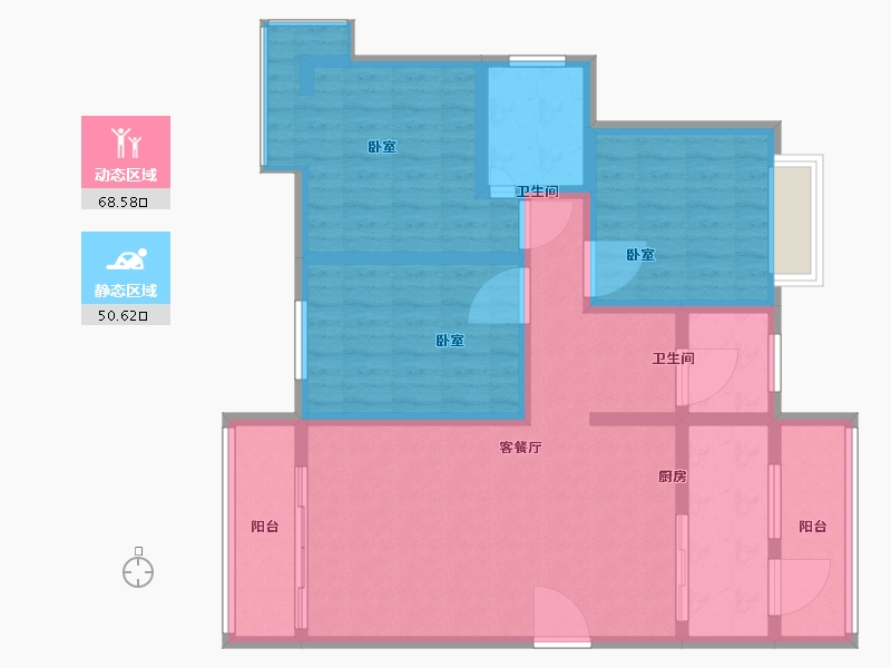 河南省-南阳市-菊城豪庭-106.00-户型库-动静分区