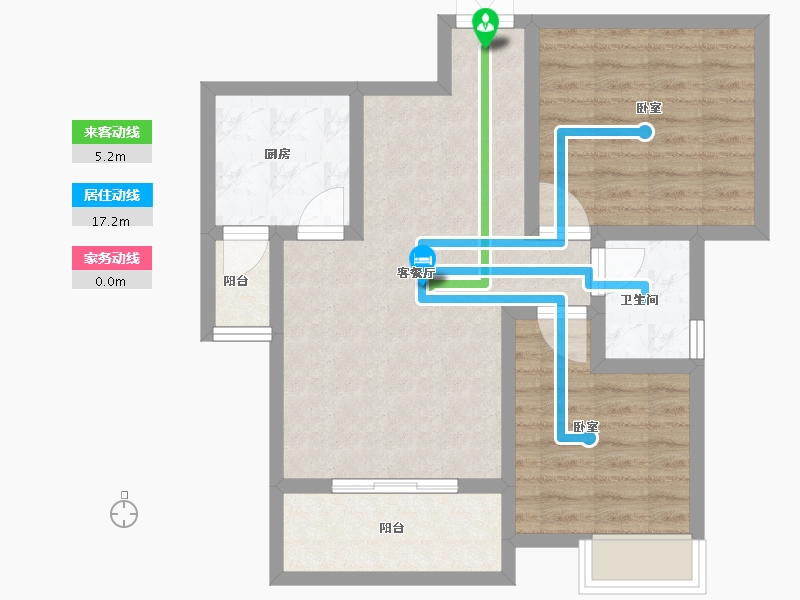 河南省-郑州市-润城时光里-70.50-户型库-动静线