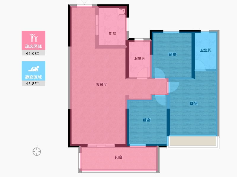 湖北省-黄冈市-铁投·书香林语-97.00-户型库-动静分区