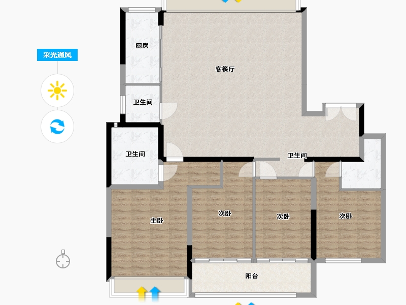 福建省-厦门市-建发养云-159.17-户型库-采光通风