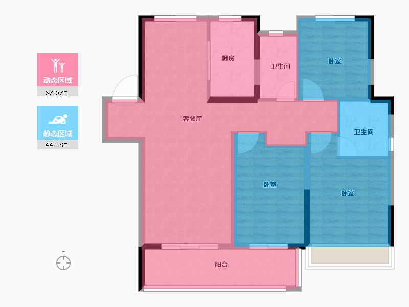 湖北省-宜昌市-融创学府壹号-100.00-户型库-动静分区