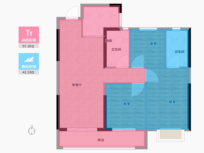 湖北省-武汉市-龙湖三千城-89.00-户型库-动静分区