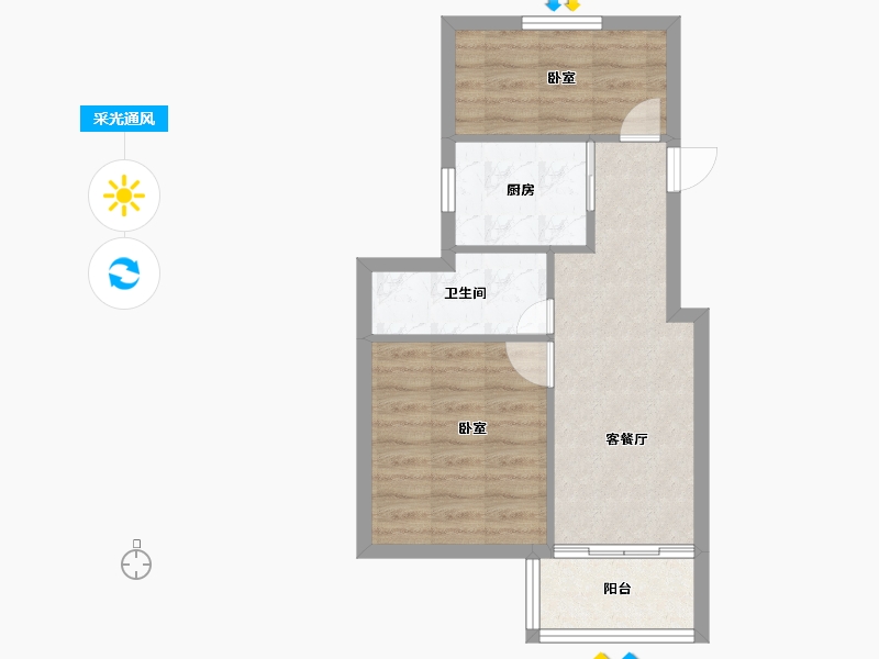 湖北省-黄冈市-城东一号-46.42-户型库-采光通风