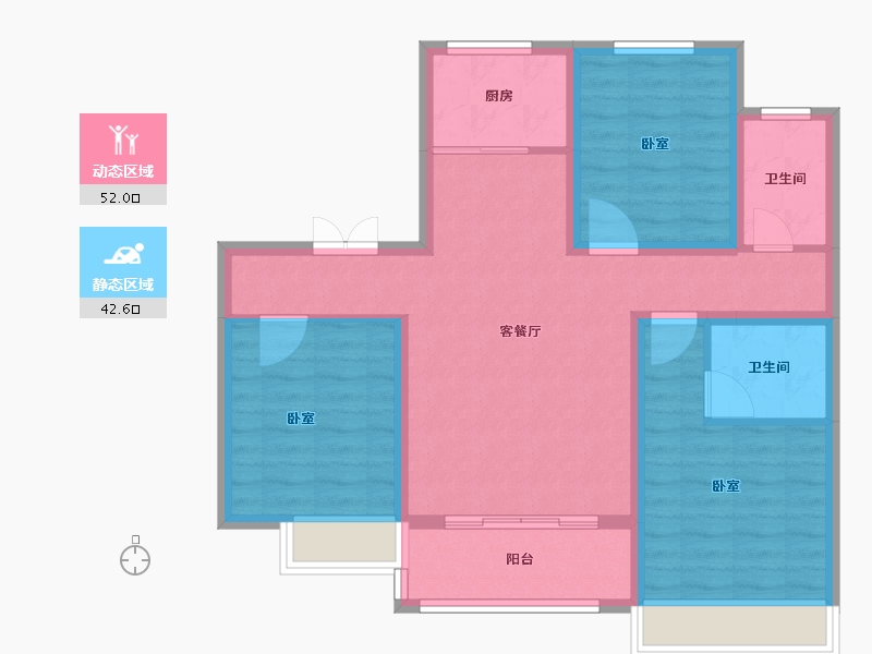 山东省-德州市-东方御澜湾-84.00-户型库-动静分区