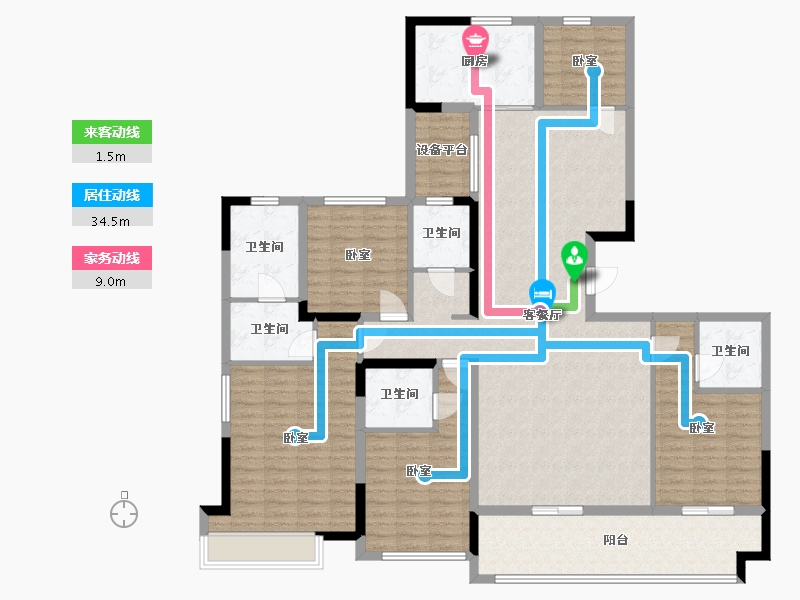 河南省-信阳市-信合江南里-161.01-户型库-动静线