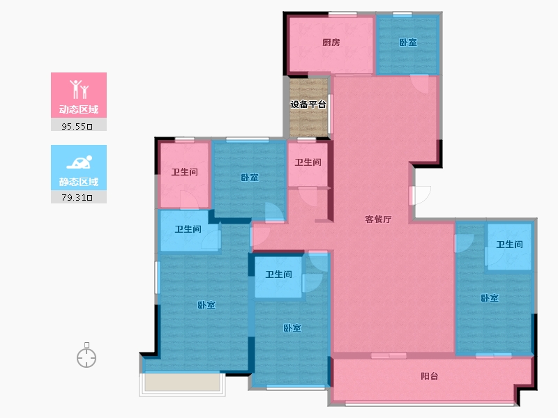 河南省-信阳市-信合江南里-161.01-户型库-动静分区