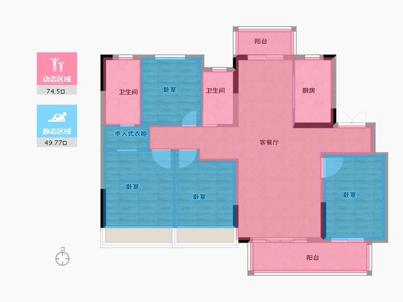 湖北省-宜昌市-融创学府壹号-112.00-户型库-动静分区