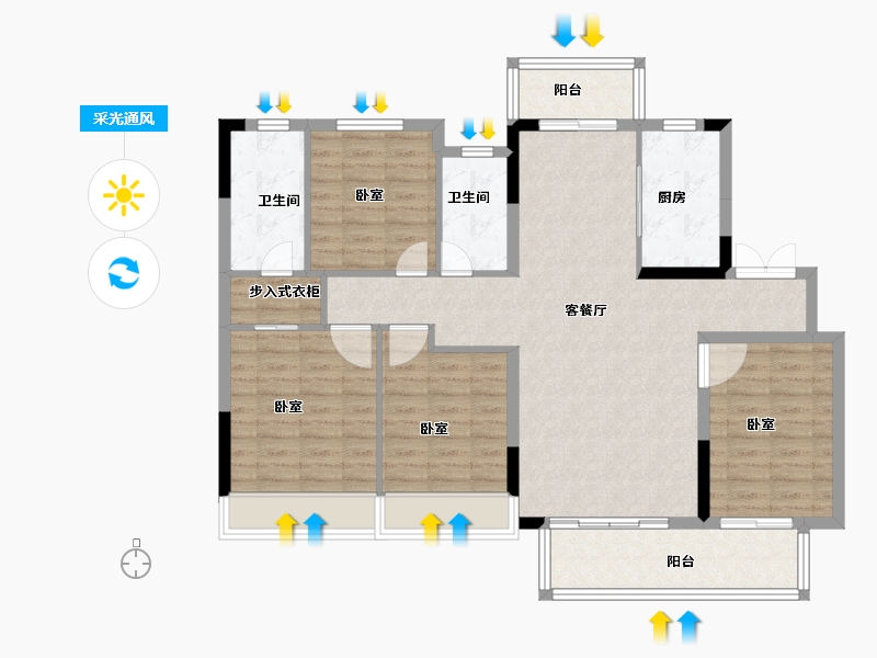 湖北省-宜昌市-融创学府壹号-112.00-户型库-采光通风