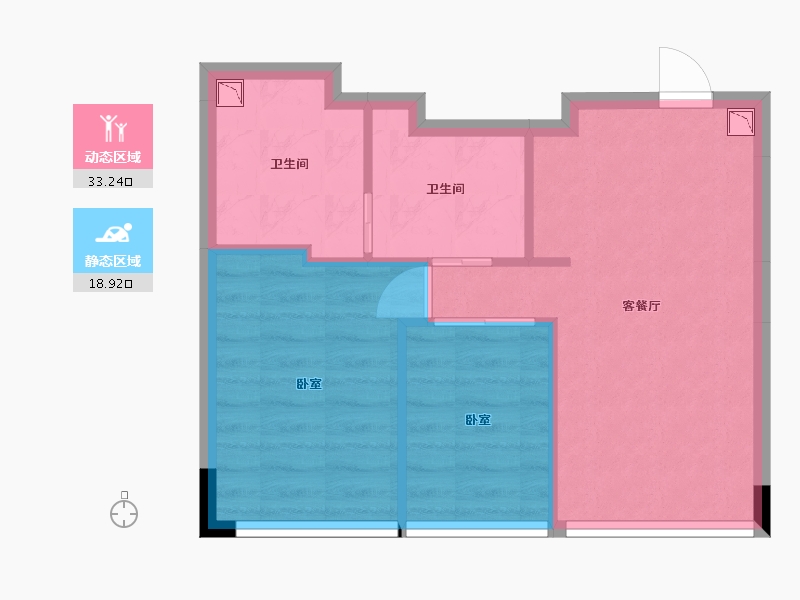 湖北省-武汉市-光谷之星公馆-46.67-户型库-动静分区