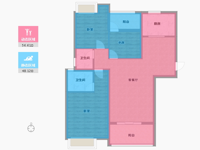 湖北省-黄冈市-御江半岛-93.69-户型库-动静分区