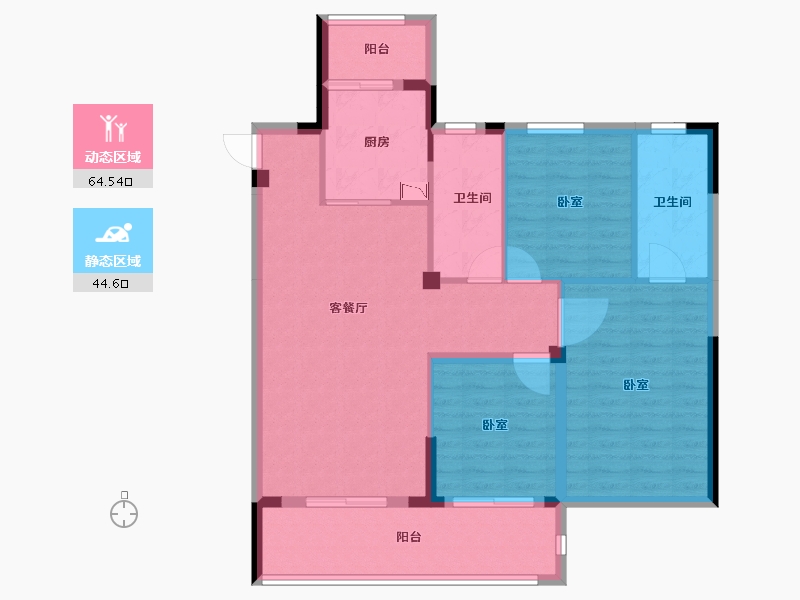 湖北省-黄冈市-泰禾富·凤凰府-98.54-户型库-动静分区