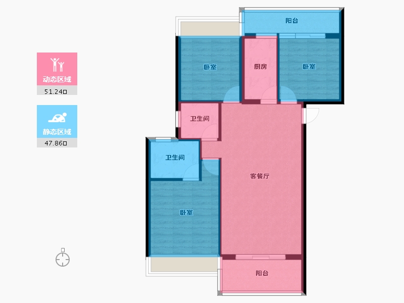 湖北省-黄冈市-威尼斯得月广场-89.39-户型库-动静分区