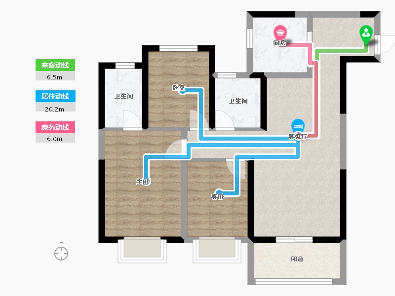 河南省-许昌市-雅居乐翰林雅郡-79.58-户型库-动静线