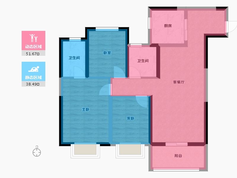 河南省-许昌市-雅居乐翰林雅郡-79.58-户型库-动静分区