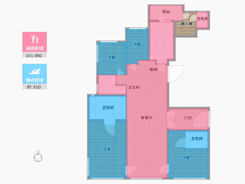 福建省-厦门市-中骏天禧-175.57-户型库-动静分区