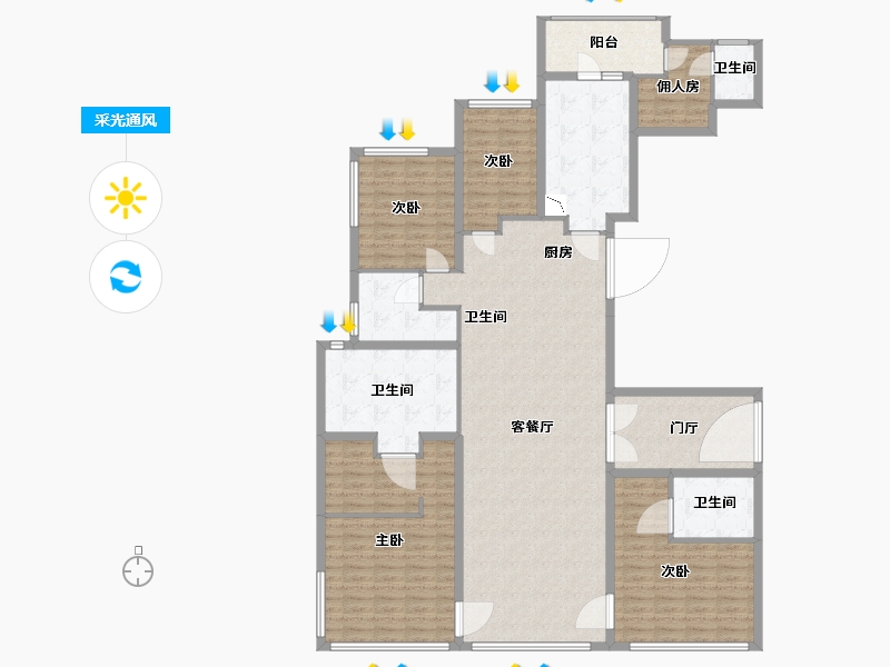 福建省-厦门市-中骏天禧-175.57-户型库-采光通风