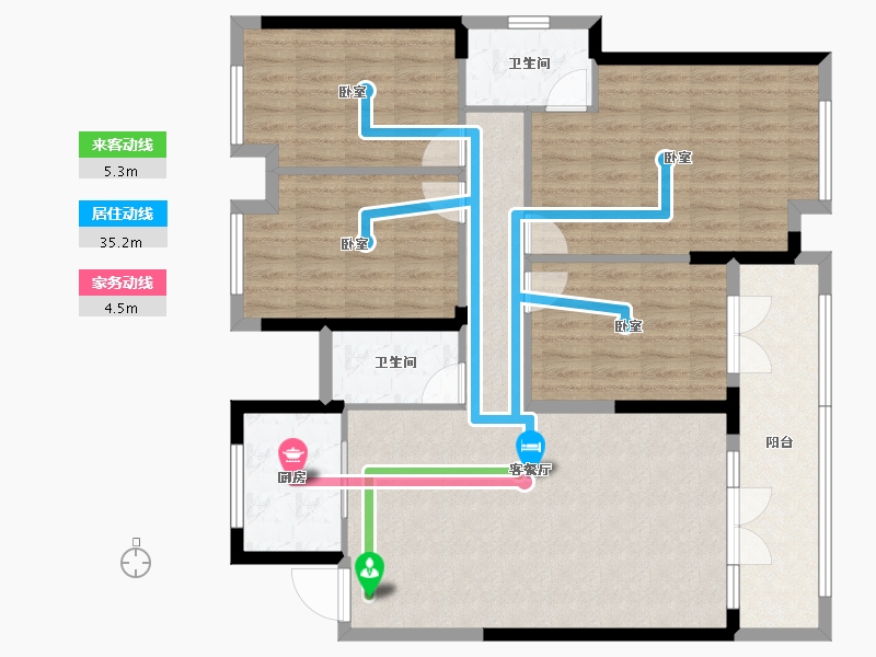 湖北省-咸宁市-当代云府-114.83-户型库-动静线