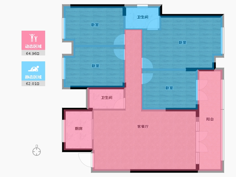 湖北省-咸宁市-当代云府-114.83-户型库-动静分区