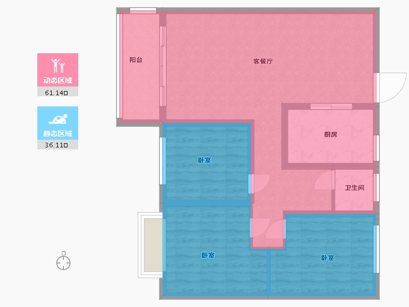 河南省-南阳市-菊城豪庭-87.00-户型库-动静分区