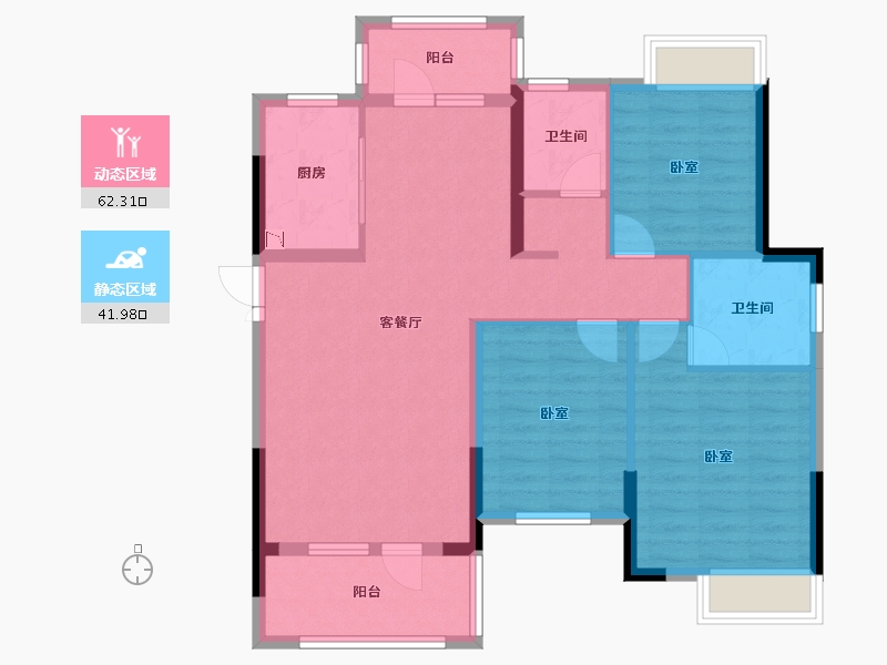 湖北省-咸宁市-咸宁哈佛城-93.19-户型库-动静分区