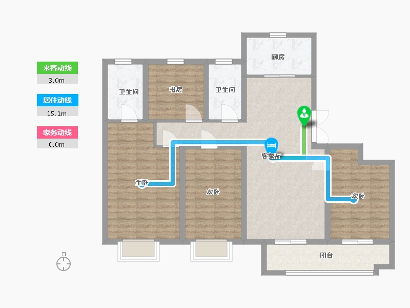 山东省-临沂市-鲁商知春湖-107.00-户型库-动静线