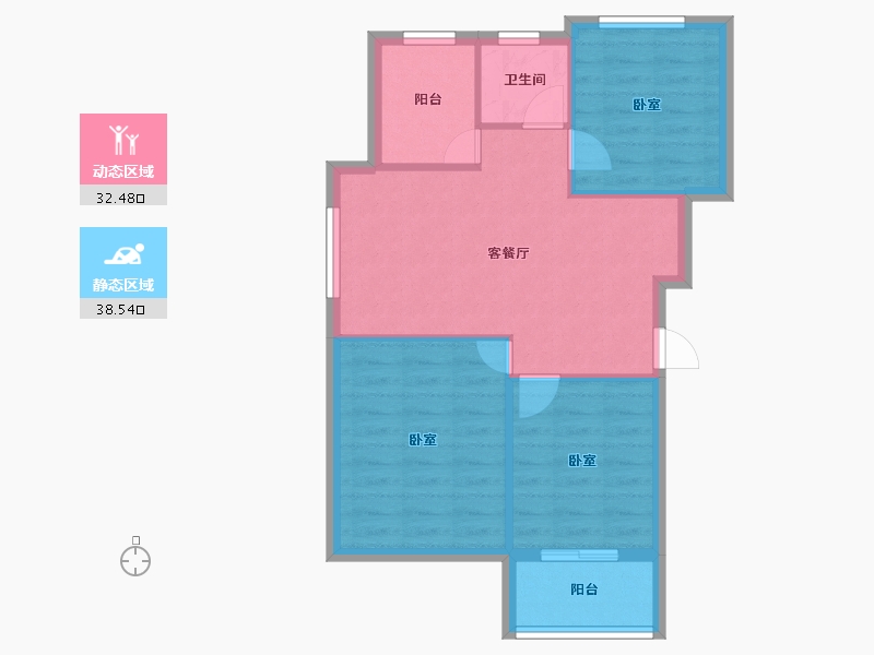 湖北省-黄冈市-城东一号-64.29-户型库-动静分区