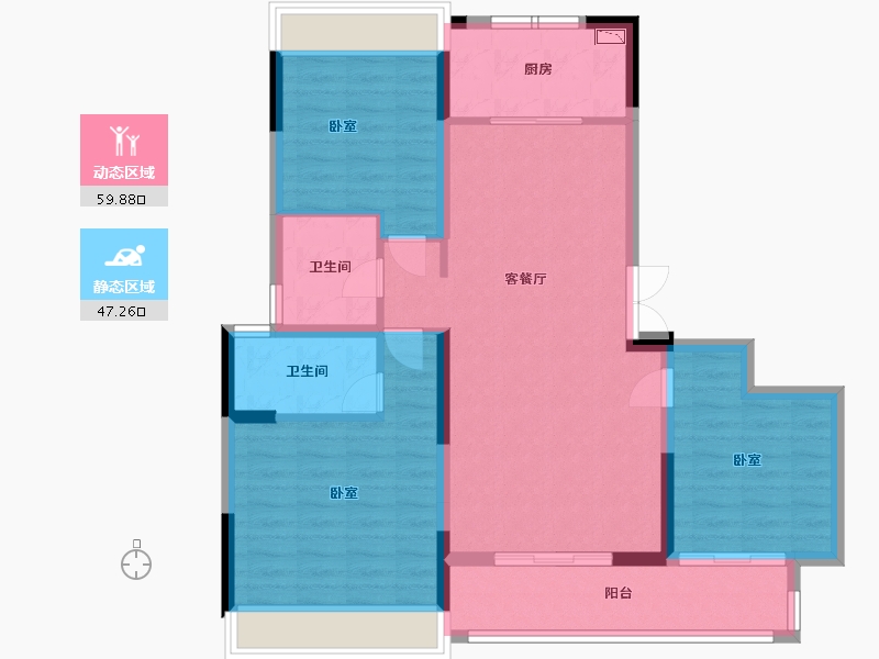 河南省-南阳市-常绿卧龙府-96.00-户型库-动静分区