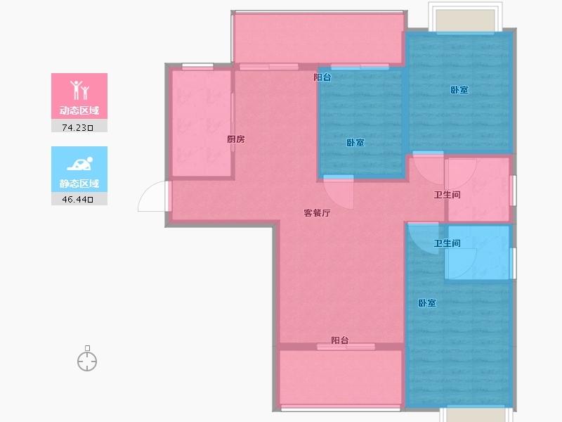 湖北省-黄石市-美京·美和花苑-110.01-户型库-动静分区