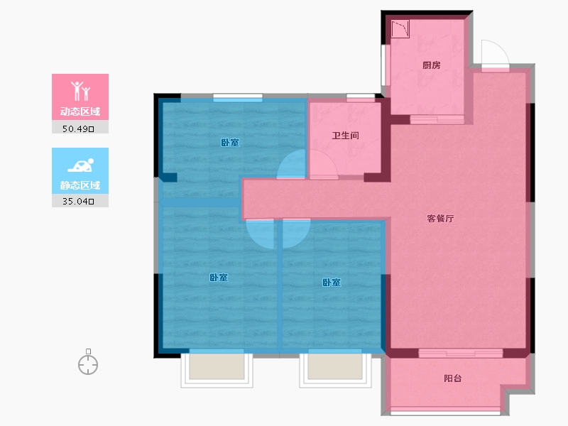 湖北省-黄冈市-麻城新长江智汇城-76.07-户型库-动静分区