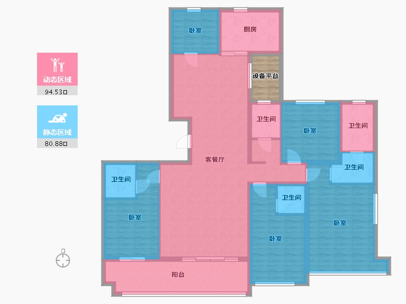 河南省-信阳市-信合江南里-162.01-户型库-动静分区