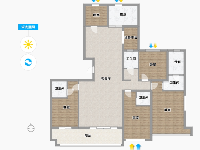 河南省-信阳市-信合江南里-162.01-户型库-采光通风