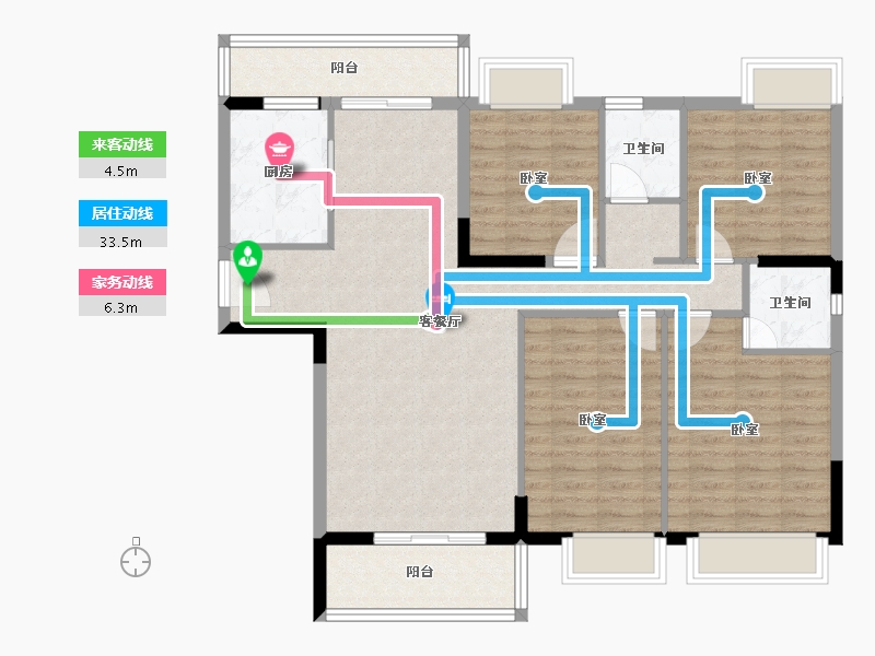 湖北省-咸宁市-通城壹號公馆-109.23-户型库-动静线