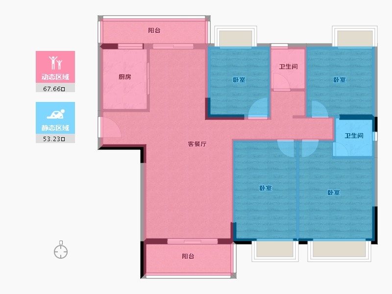 湖北省-咸宁市-通城壹號公馆-109.23-户型库-动静分区