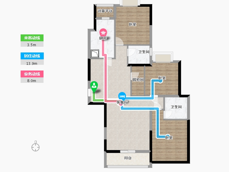 河南省-信阳市-和谐广场-107.33-户型库-动静线