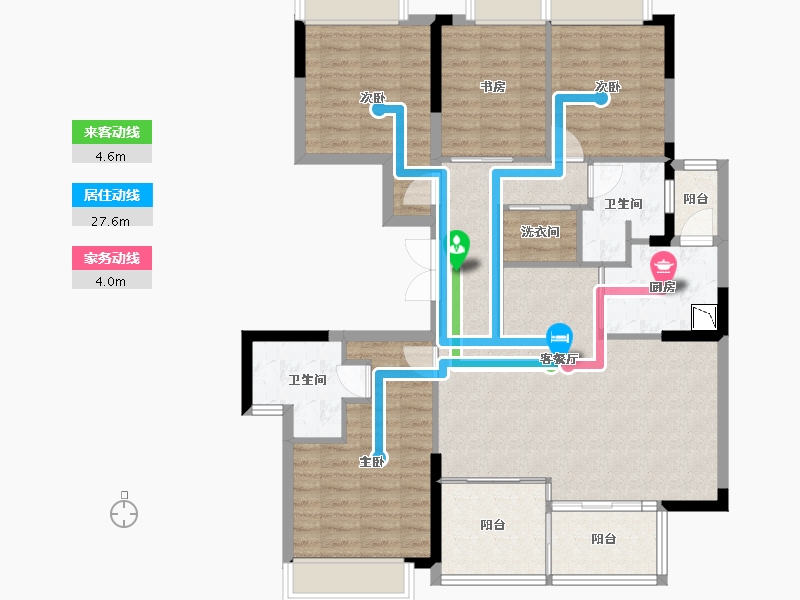 四川省-成都市-翡翠滨江-108.79-户型库-动静线