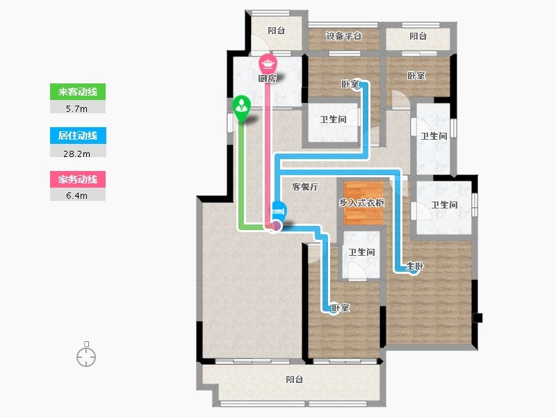 河南省-南阳市-东正·颐和府-144.22-户型库-动静线