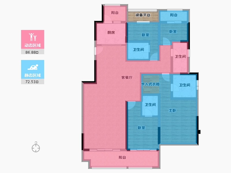 河南省-南阳市-东正·颐和府-144.22-户型库-动静分区