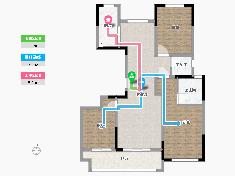 湖北省-武汉市-华发中城中央公园-104.00-户型库-动静线